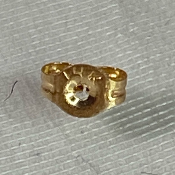 14K YELLOW GOLD twisted half hoop earrings REAL GOLD - Picture 12 of 13